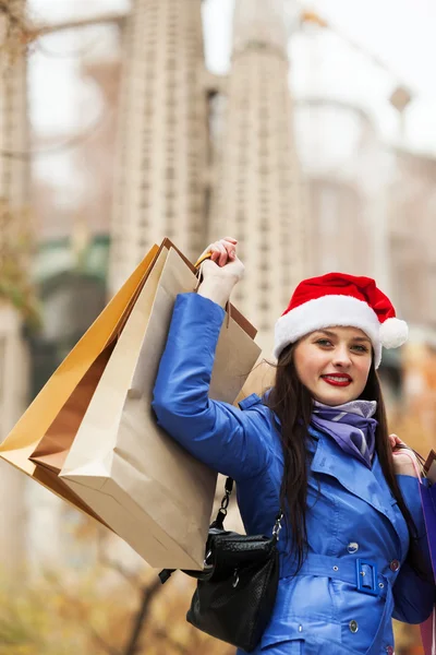 Donna con shopping bags — Foto Stock