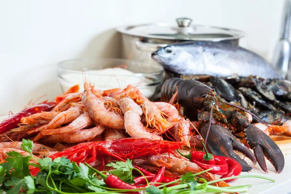 Uncooked  sea food specialties — Stock Photo, Image