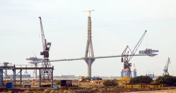 Construction process of La Pepa Bridge — Stock Photo, Image