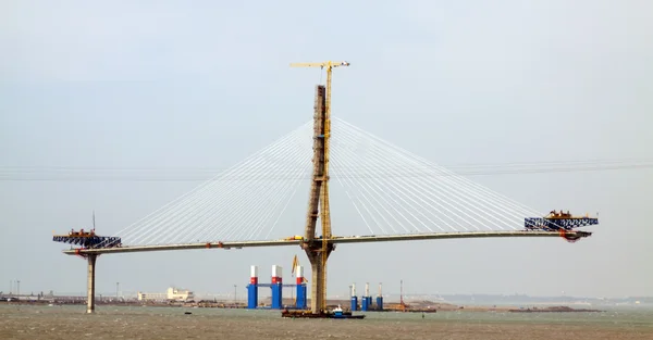 Construction process of La Pepa Bridge — Stock Photo, Image