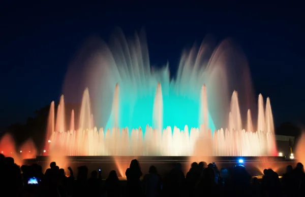 Colorful  Montjuic fountain in Barcelona — Stock Photo, Image