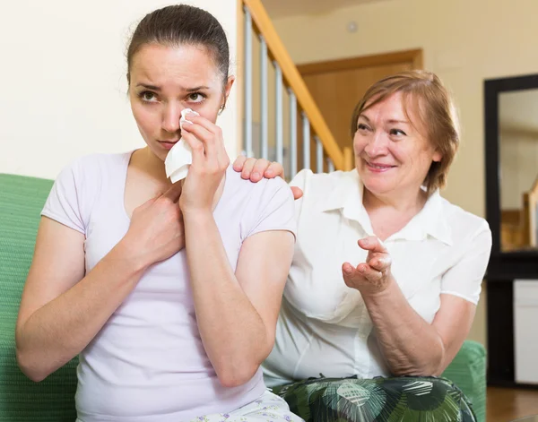 Mother and daughter  after quarrel — Stock Photo, Image