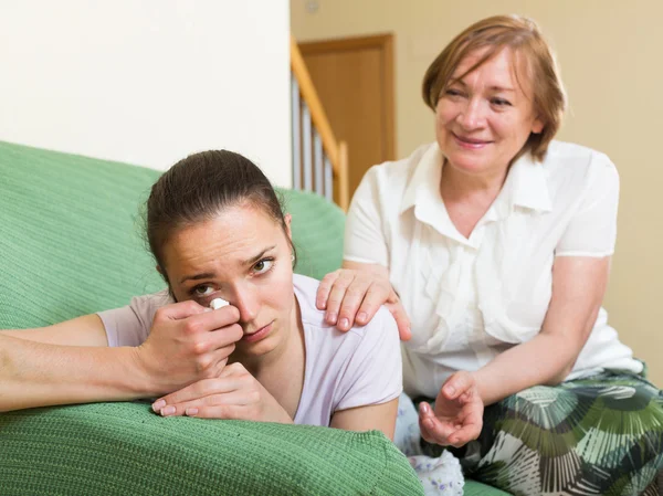 Mother and daughter  after quarrel — Stock Photo, Image