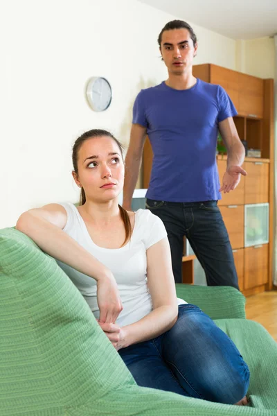 Couple having quarrel at home — Stock Photo, Image