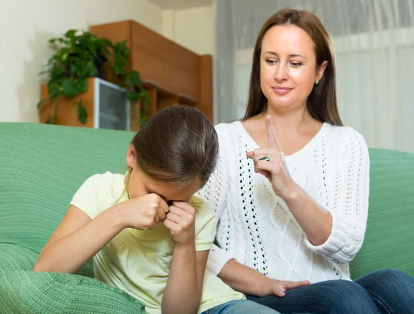 Woman berating crying daughter — Stock Photo, Image