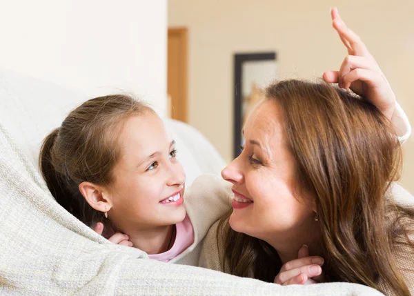 Portrait of happy mother with girl — Stock Photo, Image
