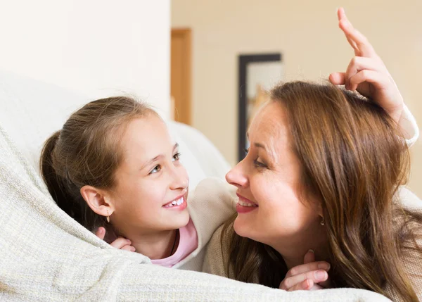 Portrait of happy mother with girl — Stok Foto