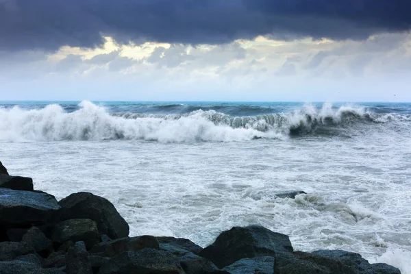 Onda di mare in giorno ventoso — Foto Stock