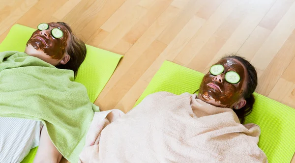 Women with a mask for skin face — Stock Photo, Image