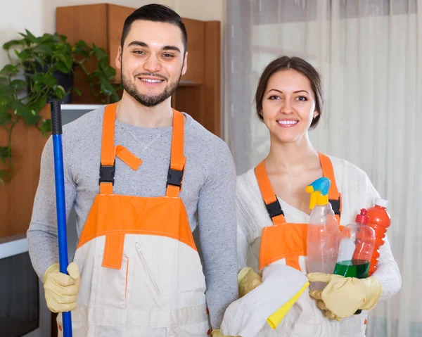 stock image Professional cleaners at work