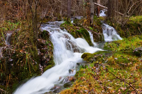 Bergen stream met mos stenen — Stockfoto