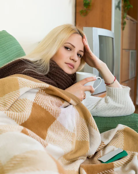 Porträt einer kranken Frau — Stockfoto