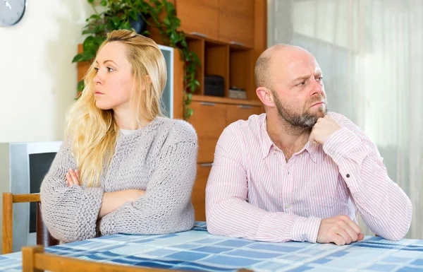 Sad man and woman during quarrel — Stock Photo, Image