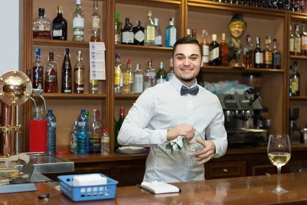 Barkeeper arbeitet am Schalter — Stockfoto