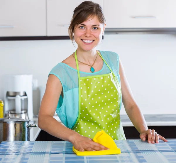 Maid gör professionell sanering — Stockfoto