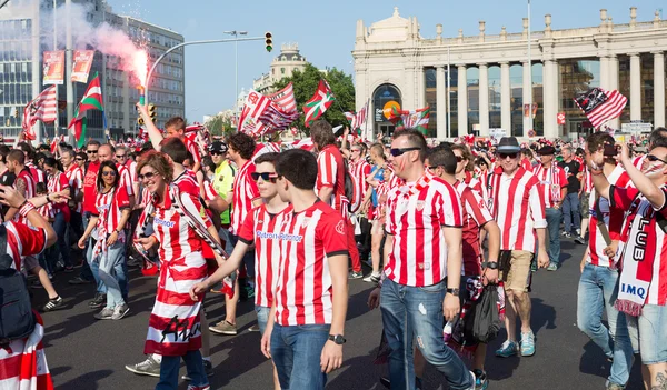 Aficionados al fútbol del Athletic Bilbao —  Fotos de Stock