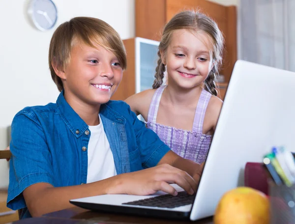 Children playing online game Royalty Free Stock Images