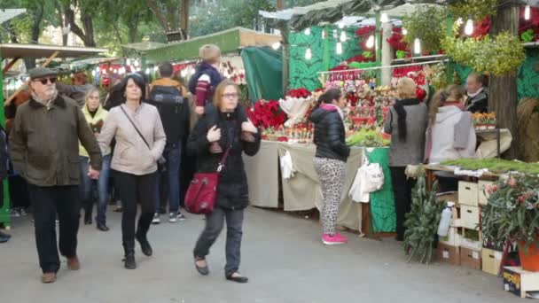 Gente en la Feria de Navidad — Vídeos de Stock