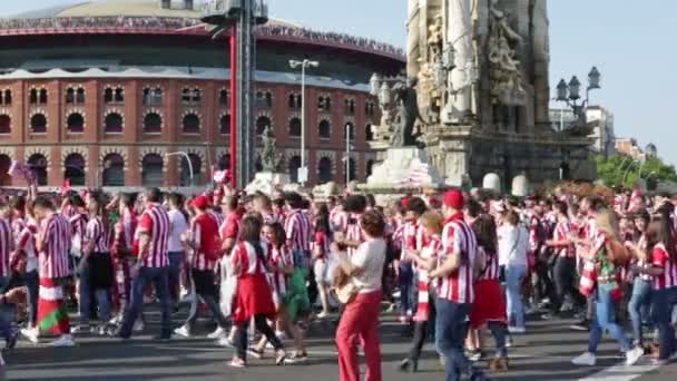 Football Fans of Athletic Bilbao Club — Stock Video