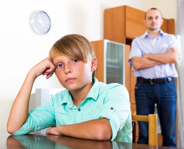 Tired man and frustrated teenager — Stock Photo, Image