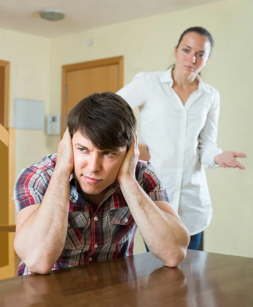 Woman having problems with her husband — Stock Photo, Image