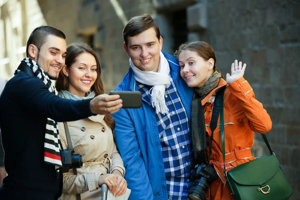 Tourists taking selfie — Stock Photo, Image