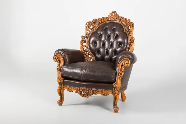 Antieke luxe lederen fauteuil — Stockfoto