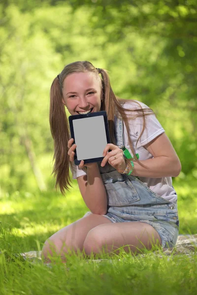 Coole Tablette vor Freude — Stockfoto