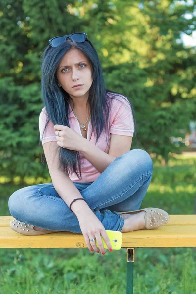 Portrait of upset girl — Stock Photo, Image