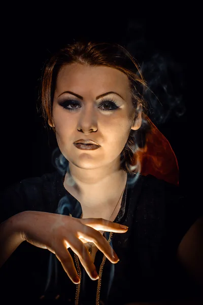 Witchcraft in the smoke — Stock Photo, Image