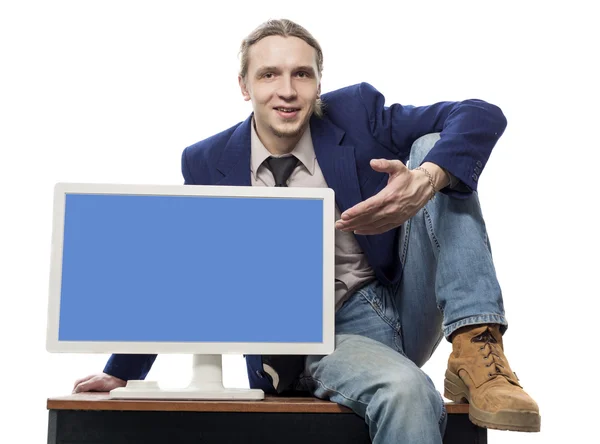 Een man die vertrouwen hebben in de presentatie — Stockfoto