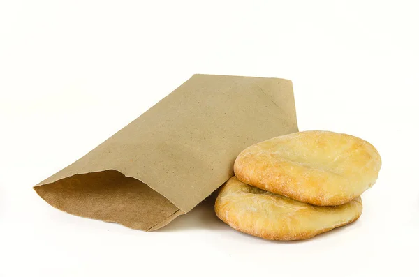 Bread on white — Stock Photo, Image