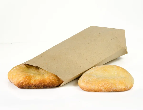 Bread on white — Stock Photo, Image