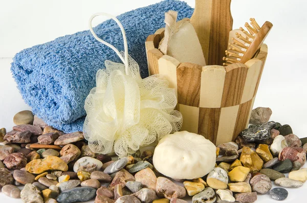 Wellness-Accessoires auf weiß — Stockfoto