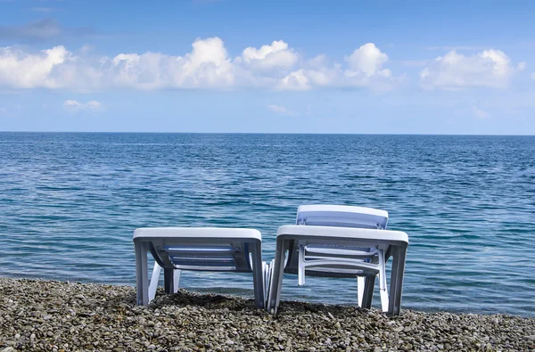 Cadeira de praia no fundo do mar — Fotografia de Stock