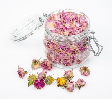 beyaz zemin üzerine kurutulmuş güller