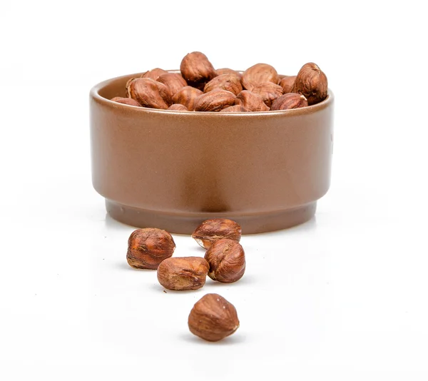 Nuts hazelnut in bowl — Stock Photo, Image