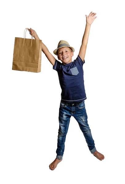 Teen with paper bag — Stock Photo, Image