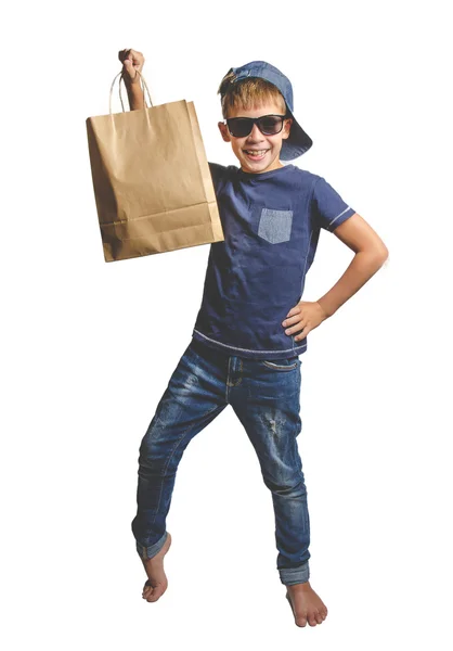 Teen with papper bag — Stock Photo, Image