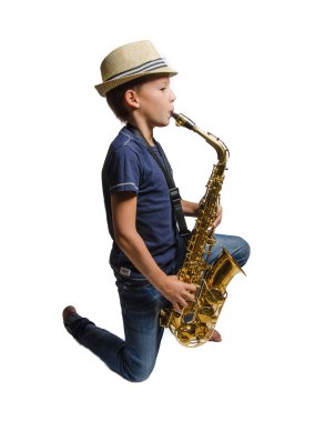Saksafon oynamaya teen 