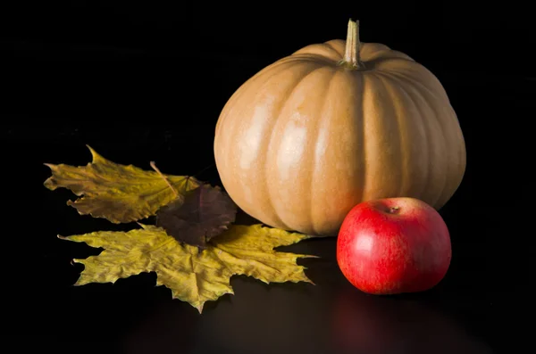 Pumpkin and apple — Stock Photo, Image