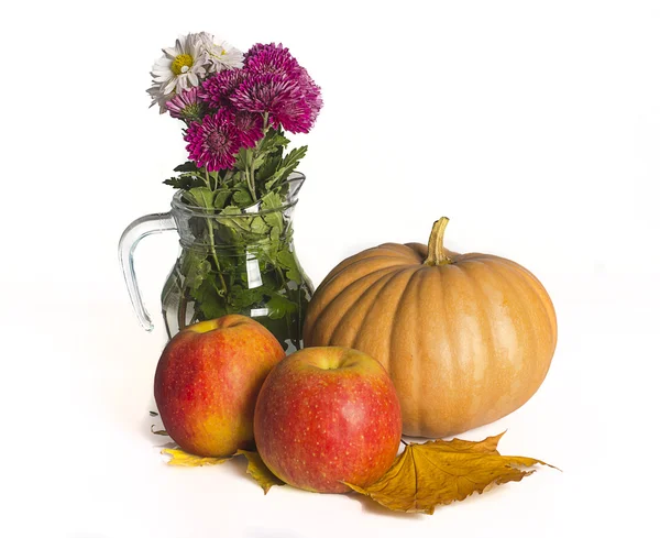 Pumpkin and apple — Stock Photo, Image