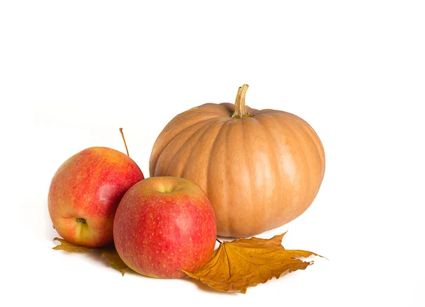 Pumpkin and apple — Stock Photo, Image
