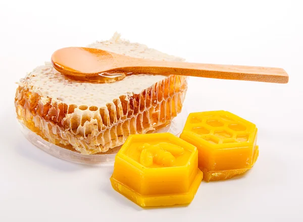 Honeycomb with beeswax — Stock Photo, Image