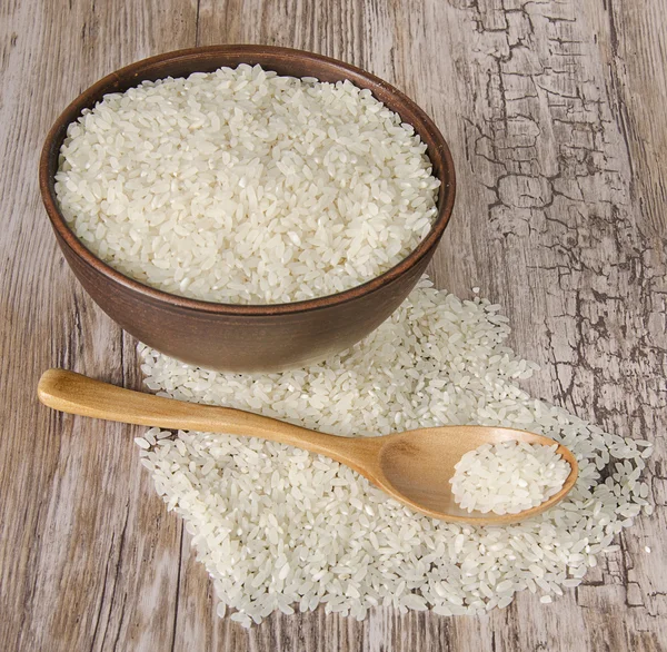 Ceramic cup with rice — Stock Photo, Image