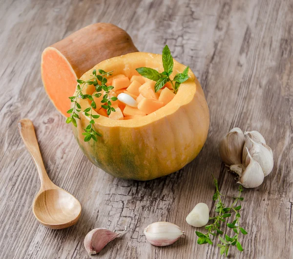 Pumpkin  with garlic — Stock Photo, Image