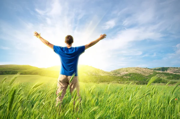 Feliz hombre la libertad — Foto de Stock