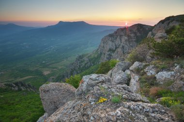 Dağ doğa manzarası. 