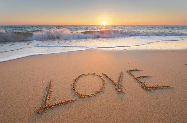 Love Sea Shore Sunset Nature Conceptual Scene — Stock Photo, Image