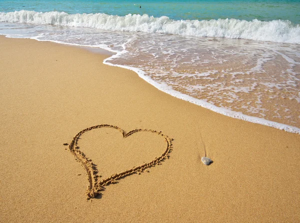 Heart sign on beach. Royalty Free Stock Images